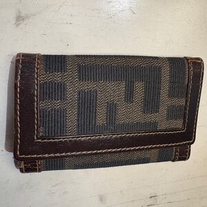 Fendi Brown and Gold Key Holder